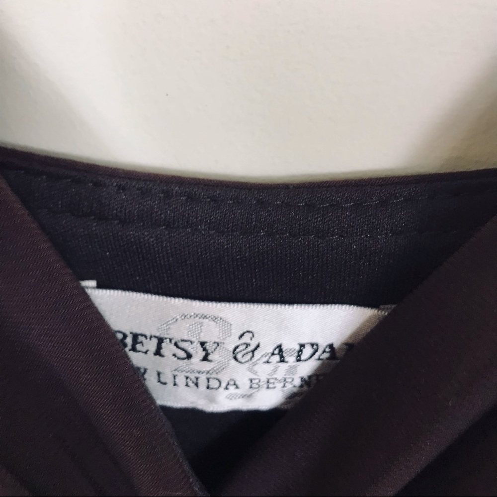 Betsy & Adam Long Formal Brown Ruffle Dress - Picture 6 of 9